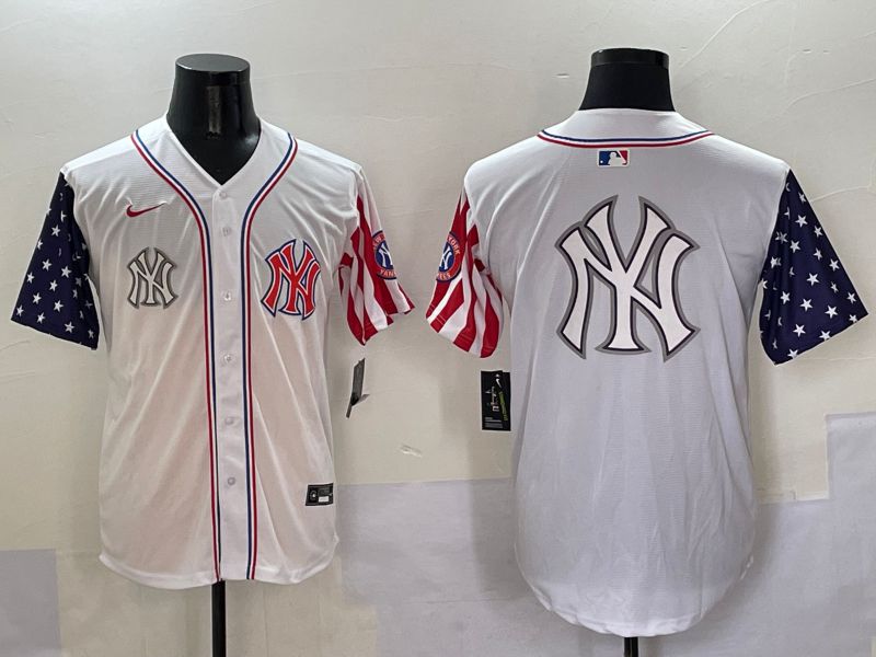 Men New York Yankees Blank White a generation of national flags Jointly Name 2025 Nike MLB Jersey style 34->new york yankees->MLB Jersey